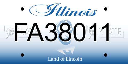 FA38011 Illinois License Plate