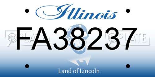 FA38237 Illinois License Plate