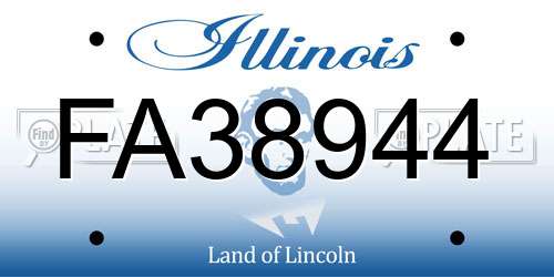 FA38944 Illinois License Plate