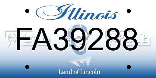 FA39288 Illinois License Plate