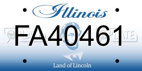 FA40461 Illinois License Plate