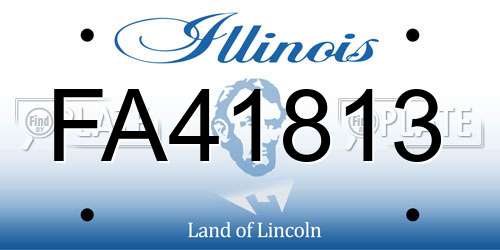 FA41813 Illinois License Plate