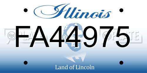 FA44975 Illinois License Plate