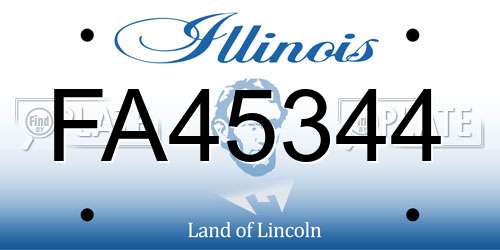 FA45344 Illinois License Plate