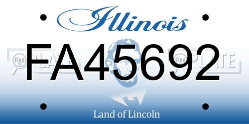 FA45692 Illinois License Plate