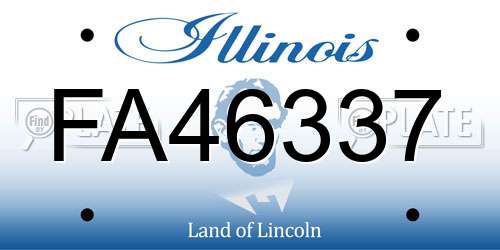 FA46337 Illinois License Plate