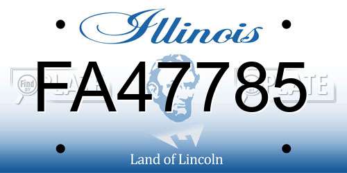 FA47785 Illinois License Plate