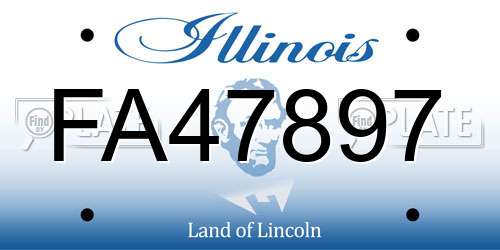 FA47897 Illinois License Plate