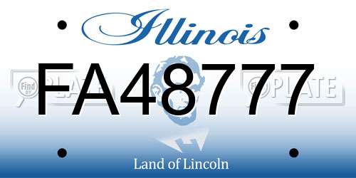 FA48777 Illinois License Plate