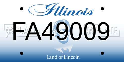 FA49009 Illinois License Plate