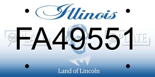 FA49551 Illinois License Plate