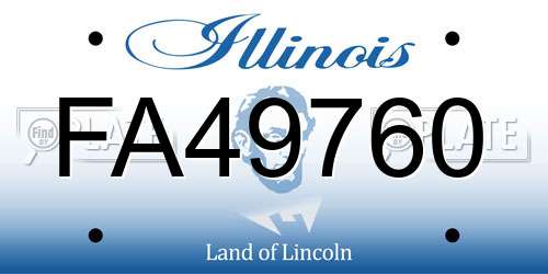 FA49760 Illinois License Plate