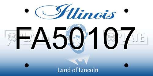 FA50107 Illinois License Plate
