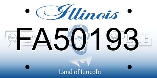 FA50193 Illinois License Plate