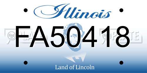 FA50418 Illinois License Plate