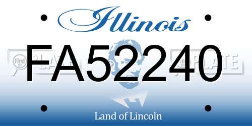FA52240 Illinois License Plate