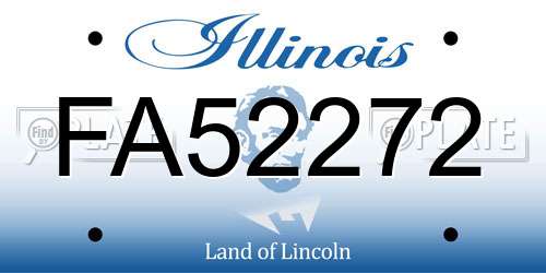 FA52272 Illinois License Plate