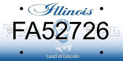 FA52726 Illinois License Plate