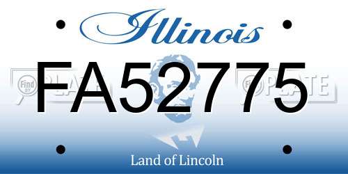 FA52775 Illinois License Plate