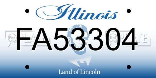 FA53304 Illinois License Plate