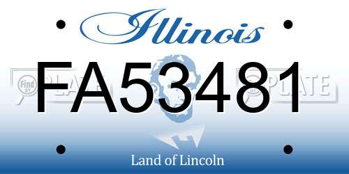 FA53481 Illinois License Plate