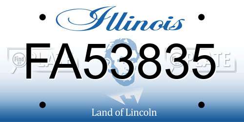 FA53835 Illinois License Plate