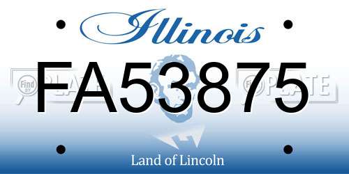 FA53875 Illinois License Plate