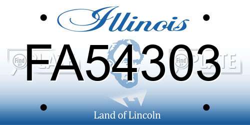 FA54303 Illinois License Plate