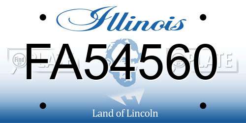 FA54560 Illinois License Plate