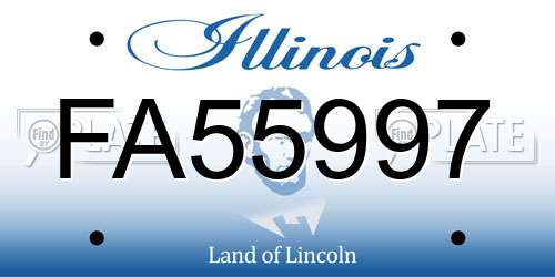 FA55997 Illinois License Plate