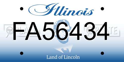 FA56434 Illinois License Plate