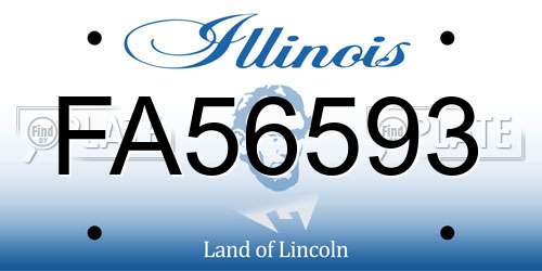 FA56593 Illinois License Plate