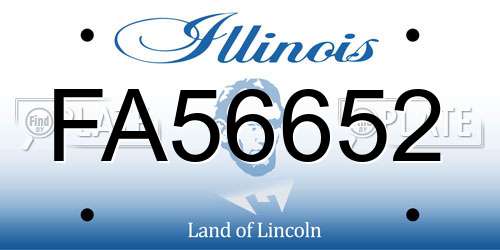 FA56652 Illinois License Plate