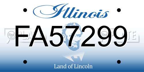 FA57299 Illinois License Plate