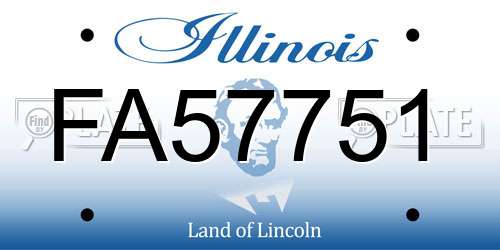 FA57751 Illinois License Plate