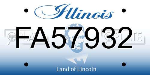 FA57932 Illinois License Plate