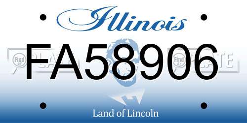 FA58906 Illinois License Plate