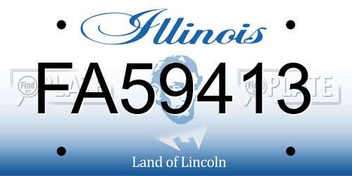 FA59413 Illinois License Plate