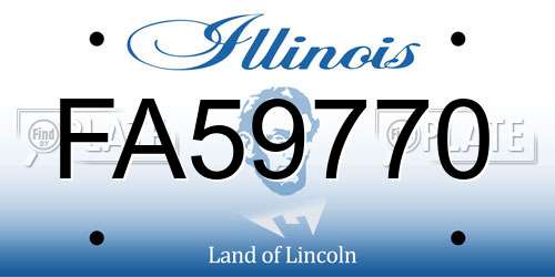 FA59770 Illinois License Plate