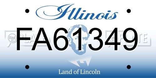 FA61349 Illinois License Plate