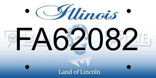 FA62082 Illinois License Plate
