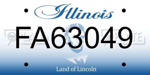 FA63049 Illinois License Plate