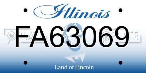 FA63069 Illinois License Plate