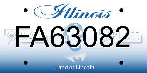 FA63082 Illinois License Plate