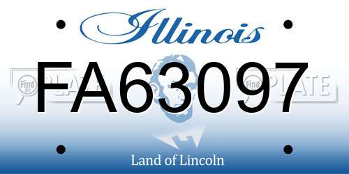FA63097 Illinois License Plate