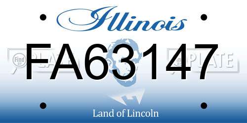 FA63147 Illinois License Plate