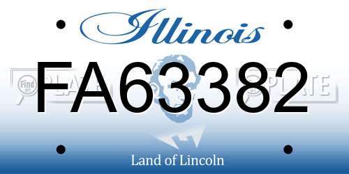 FA63382 Illinois License Plate