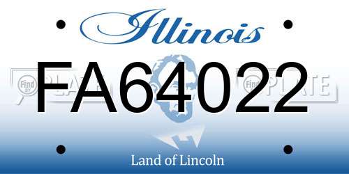 FA64022 Illinois License Plate