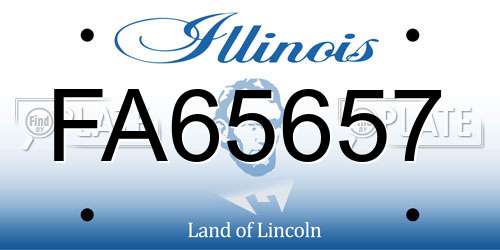 FA65657 Illinois License Plate
