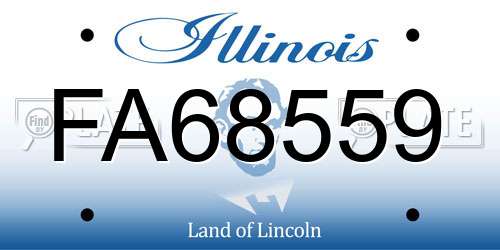FA68559 Illinois License Plate